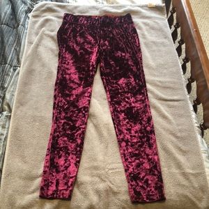 Wet Seal Red Velvet Leggings